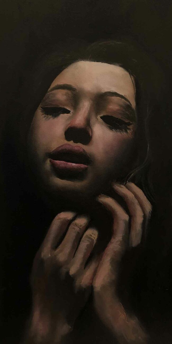 Dramatic Key Light Oil Painting Portrait